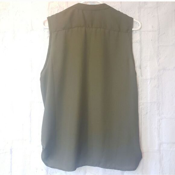 MILEAGE Army Green Sleeveless Utility Lightweight Blouse XL - Picture 7 of 7